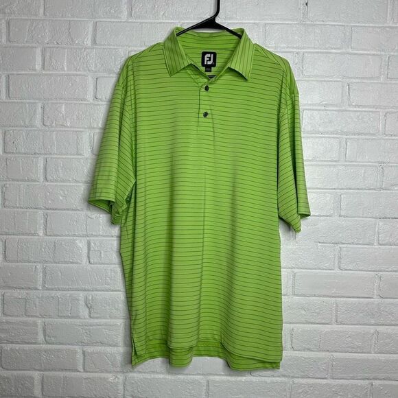 FootJoy Other - Footjoy Green Pinstriped Polo Short Sleeve Mens Shirt size Large